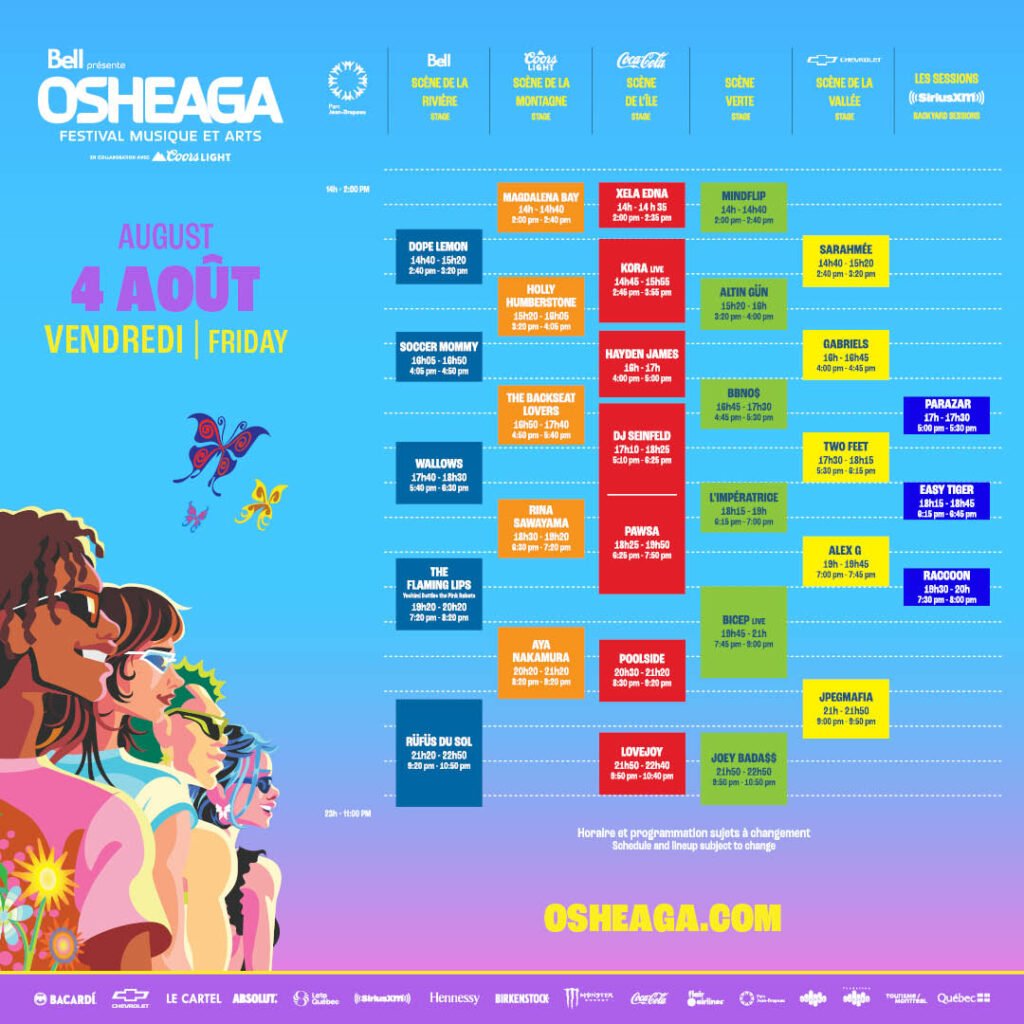 OSHEAGA 2023 DAILY SCHEDULE IS HERE!